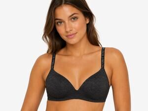 Victoria's Secret Black Heathered T-Shirt Bra